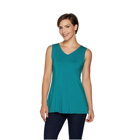 Susan Graver Womens 3X Modern Essentials Stretch Cotton Modal Tank Top Black NWT - Picture 2 of 4